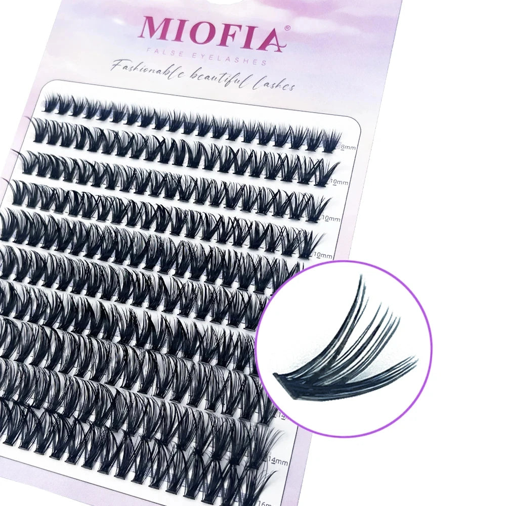 Paquete de 160 grupos de pestañas de visón C/D Curl pestañas individuales naturales rusas 8-16mm DIY extensiones de grupo de pestañas herramientas de maquillaje