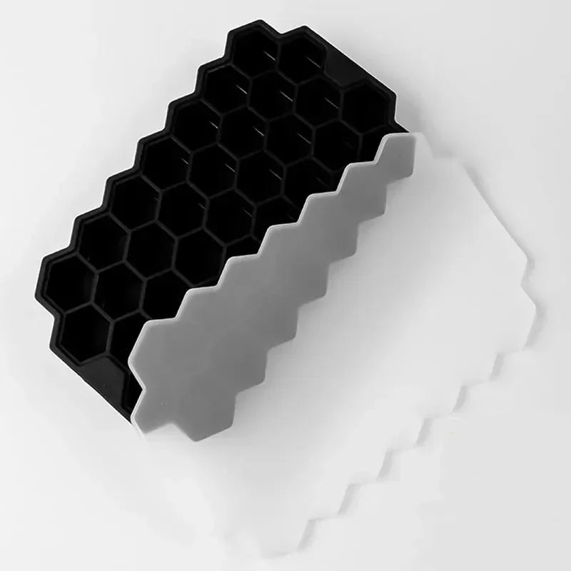Molde para cubitos de hielo de 37 cavidades, molde para cubitos de hielo de silicona reutilizable, máquina para hacer helados sin BPA con tapas, molde para paletas DIY, bandejas para cubitos de hielo