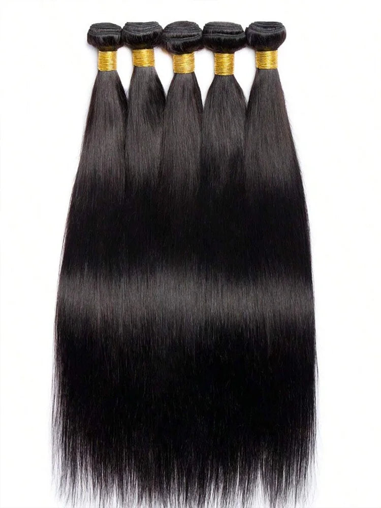 Paquetes de 42 pulgadas, extensiones de cabello humano brasileño liso de hueso, extensiones crudas, Tissage para mujeres