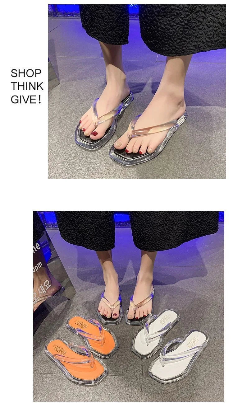 Sandalias de PVC con purpurina, chanclas de goma de talla grande para mujer, sandalias de playa, sandalias bajas, sandalias hawaianas de PVC, sandalias romanas, verano 2026