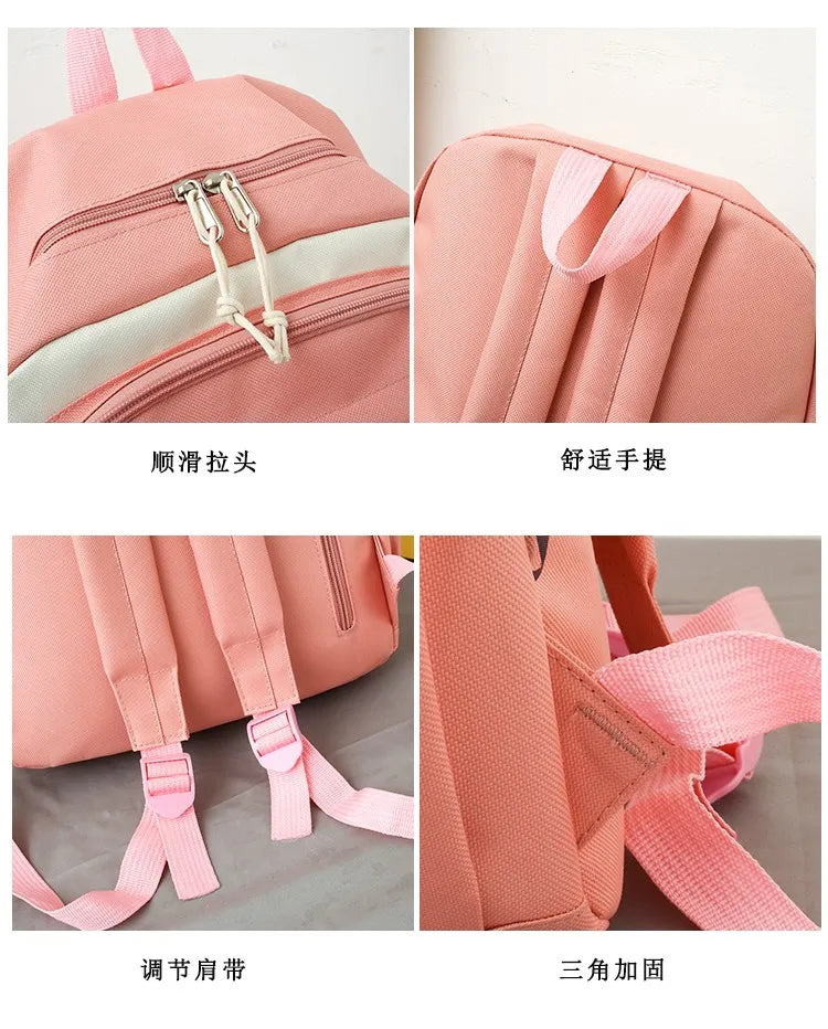 Mochila escolar Kawaii para niños y niñas, conjunto de 4 piezas, mochilas escolares para adolescentes y niñas