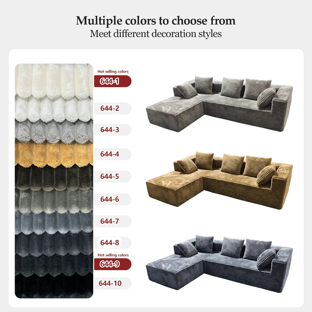 Sofá Cama Modular Reclinable, Tapizado, Moderno, para Sala de Estar, Apartamento, Compacto, de Tela y Esponja Comprimida, Esquinero