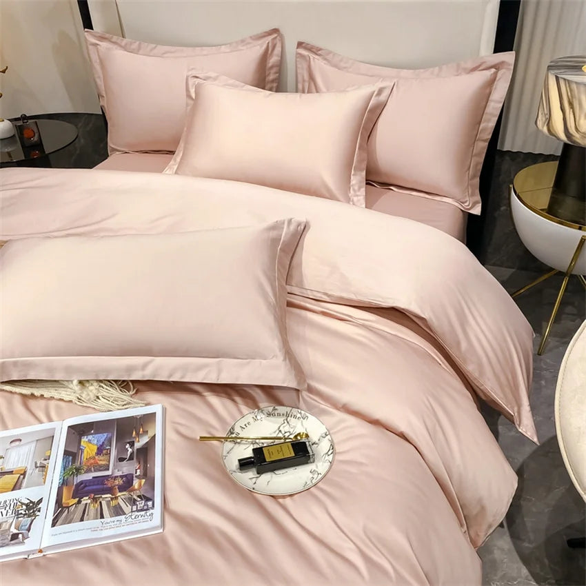 Juego de cama de lujo 100% algodón egipcio funda nórdica funda de almohada Ru Europa doble tamaño Queen King ropa de cama juegos de sábanas suaves