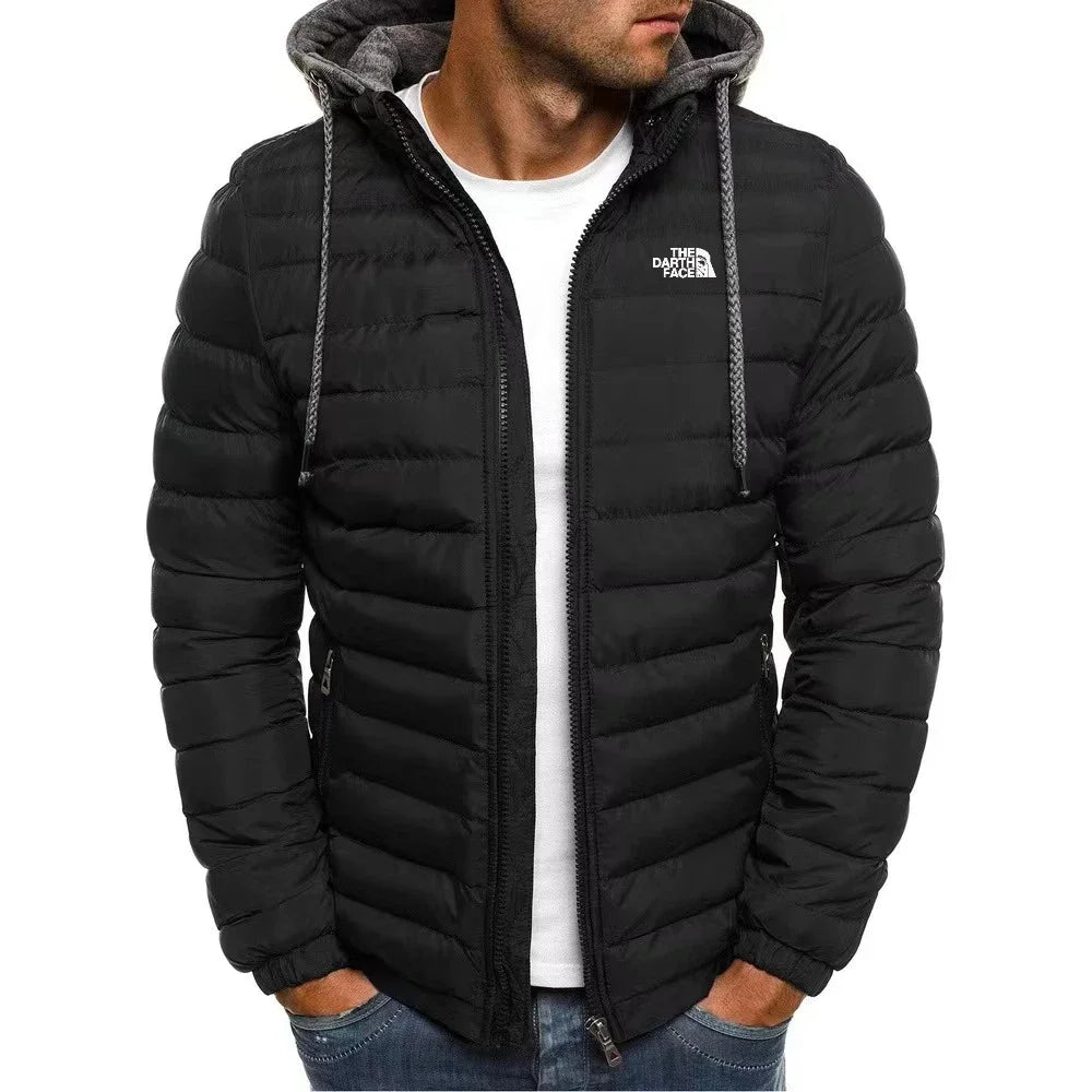 Chaqueta con capucha de hombre, cálida, con cremallera, para invierno, estilo casual, para exteriores, negocios, viajes, corte ajustado, a la moda, 2026