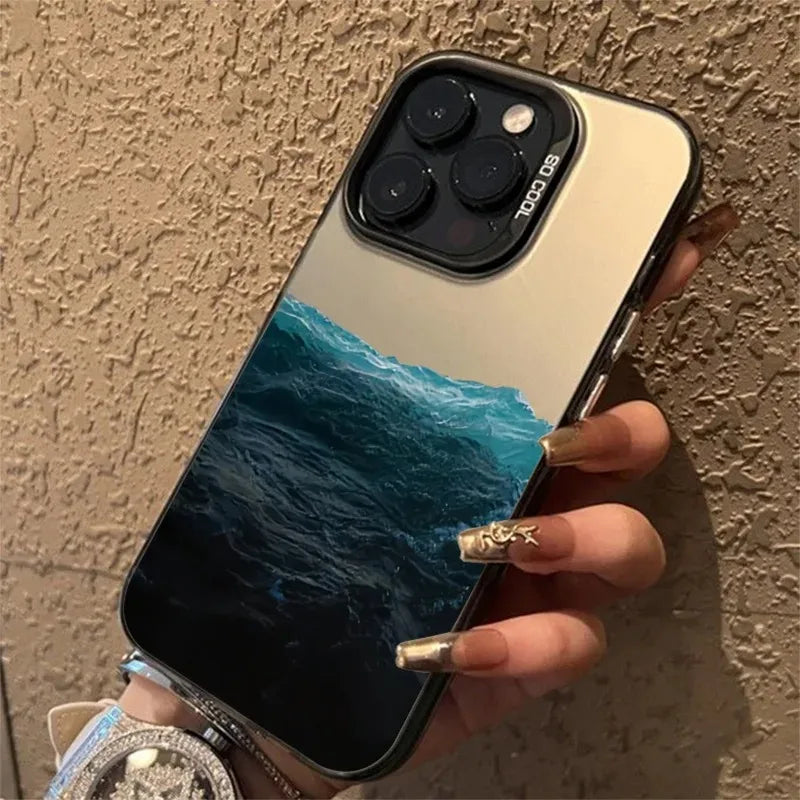 Funda de teléfono para iPhone 16E, fundas para iPhone 16 15 14 13 11 12 Pro Max 16 15 14 Plus, nueva funda colorida para teléfono con estampado de vista de montaña