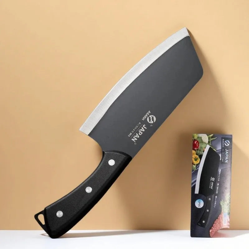 2 Cuchillos de Acero Inoxidable 3Cr13, Cuchillo de Cocina para Rebanar, Cuchillo de Carnicero Chino, Cuchillos con Hoja Forjada de Plástico, Cuchillo de Cocina