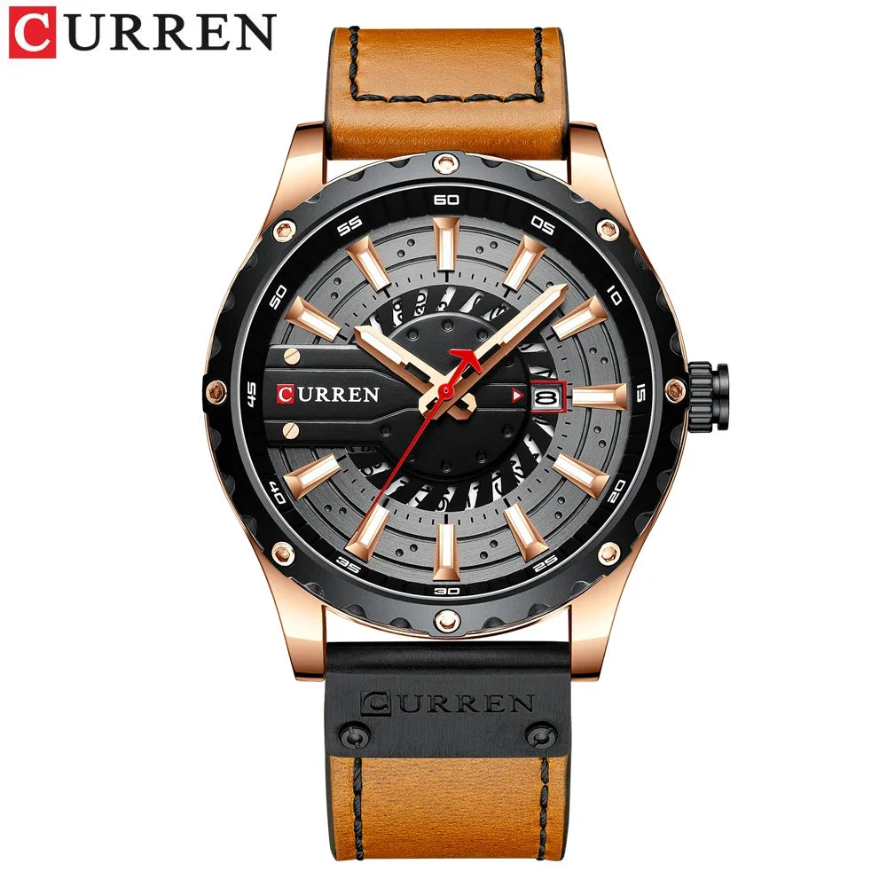 Marca CURREN, reloj de cuarzo para hombre, nueva moda, resistente al agua, informal, de negocios, militar, reloj para hombre, relojes con fecha automática, reloj Masculino