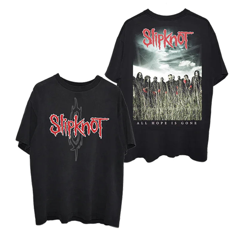 Camiseta con estampado de banda de estilo gótico de SLIPKNOT, camiseta gráfica 100% de algodón para hombres y mujeres, ropa de calle de verano