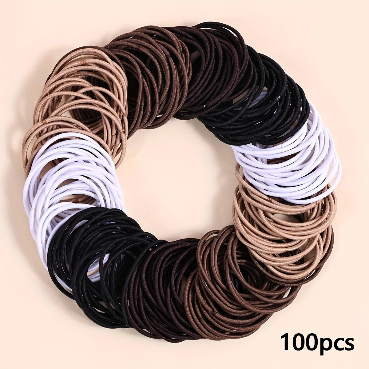 100 unids/set lazos para el cabello bandas de goma elásticas para mujeres y hombres bandas de goma para el cabello fino coleteros accesorios para el cabello para mujeres
