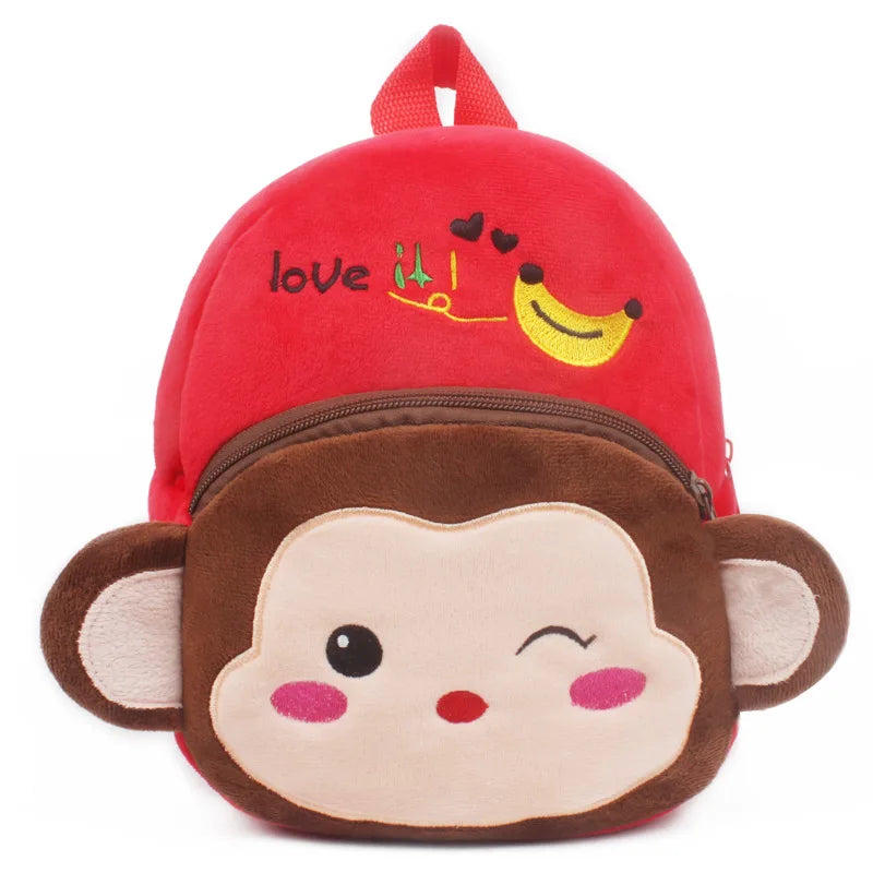 Bonita mochila de felpa de fresa para niños, Mini bolsas escolares de animales de dibujos animados, bolsa de dulces para niños, regalo para niños y niñas de 1 a 3 años