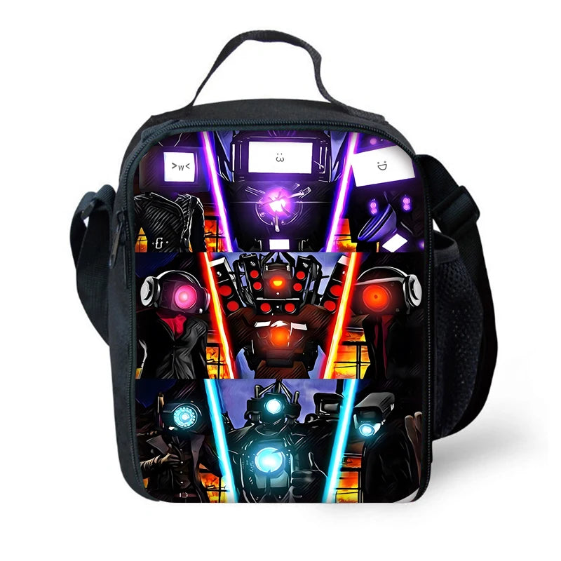 Mochila de baño Skibidi escolar para niños con bolsas para el almuerzo, bolsas para lápices, mochilas escolares para niños y niñas, el mejor regalo