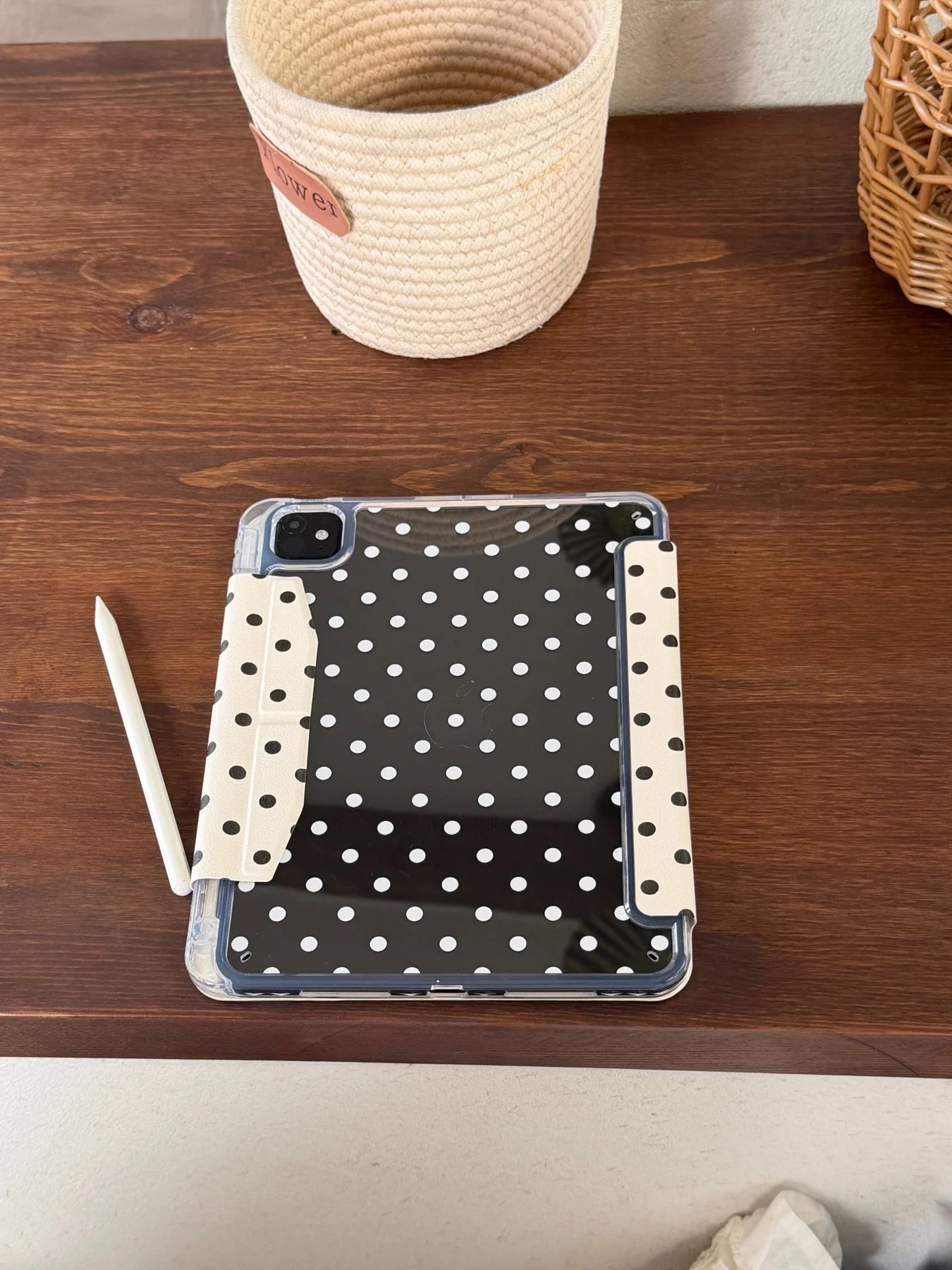 Funda para iPad plegable en Y con lunares y cierre a presión (6 colores) para iPad10/11th Air 11 4/5 10,9 Pro 11 12,9 iPad 10,2 7/8/9th Gen