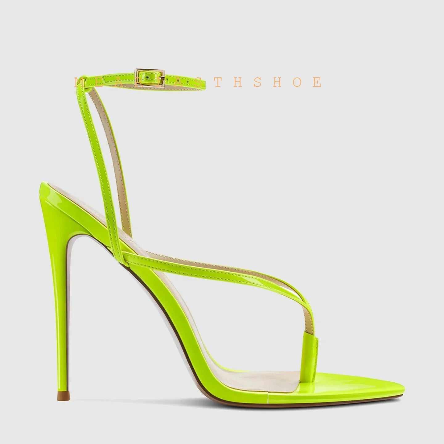 Sandalias de Tacón Alto con Punta Abierta y Correa en el Tobillo, de Cuero, con Hebilla, Diseño Sólido, Tacón Fino, para Mujer, con Lazos y Correa Trasera