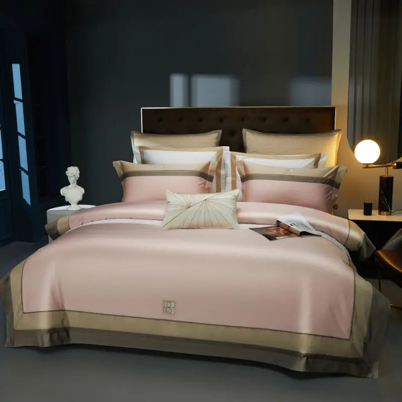 Juego de Ropa de Cama de Lujo de 4/7 Piezas, 1000 Hilos, Algodón Egipcio, Bordado, Tamaño Queen/King, Incluye Funda Nórdica, Sábana/Sábana Ajustable y Fundas de Almohada
