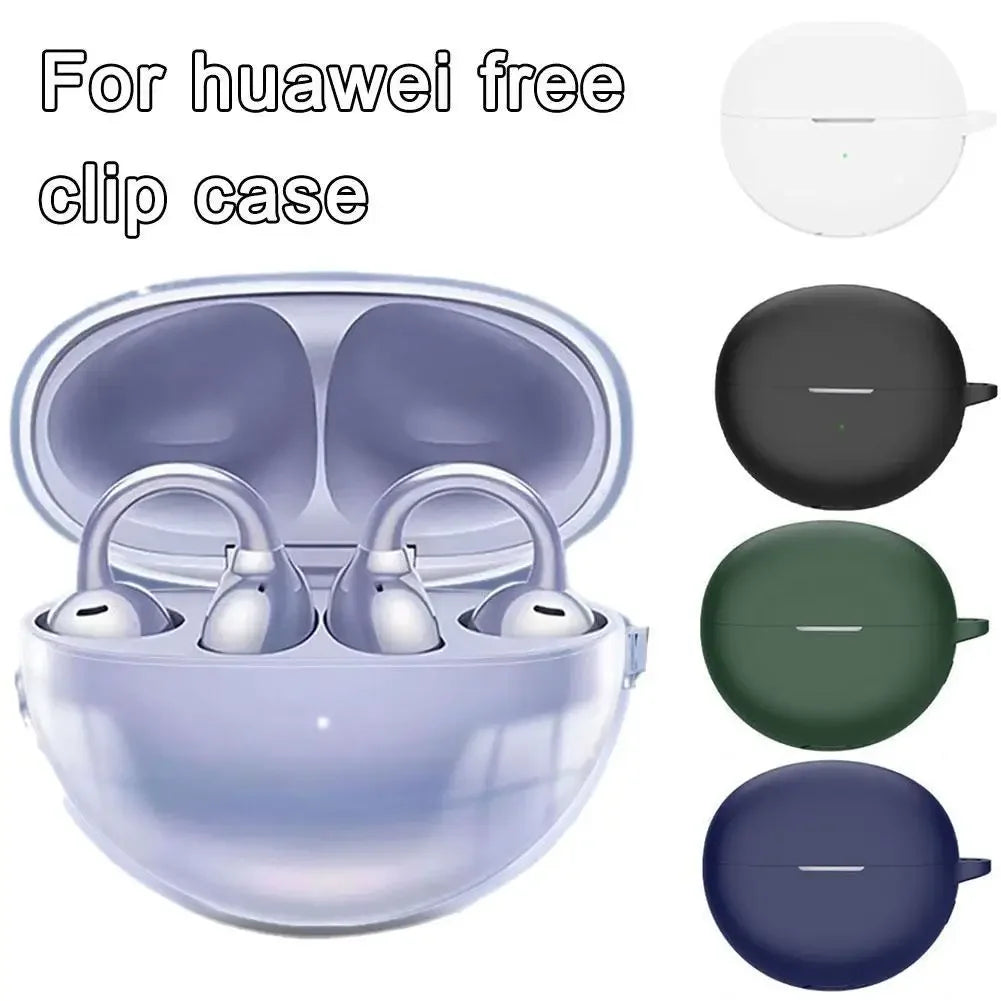 Funda protectora de auriculares adecuada para huawei, funda protectora de silicona con Clip libre, cobertura completa, cubierta antipolvo