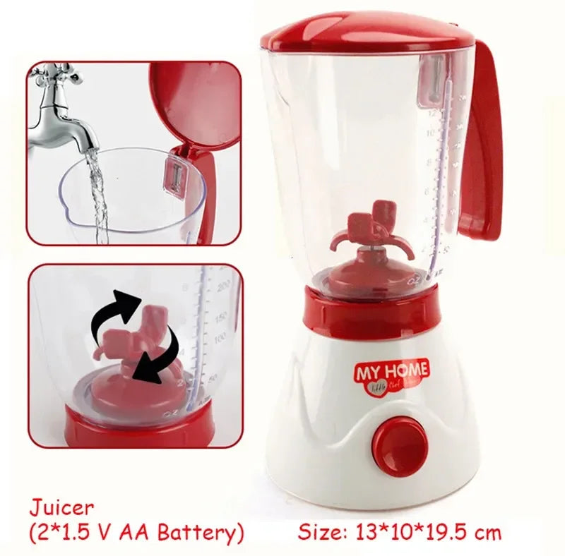Electrodomésticos de cocina, juguetes, juego de cocina para niños, juego de cocina, accesorios para casa de muñecas, licuadora, cafetera, máquina mezcladora, tostadora