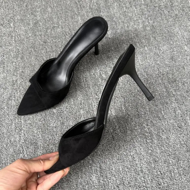 Nuevas sandalias sexys de tacón alto y fino para mujer, estilo callejero, para fiesta, sandalias de stripper, de verano, con punta abierta, fáciles de poner.