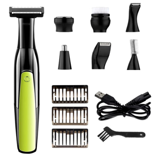 Afeitadora recargable multifuncional para hombres, recortadora de pelo de nariz y cejas, línea de Bikini, afeitadora sensible, 7 en 1
