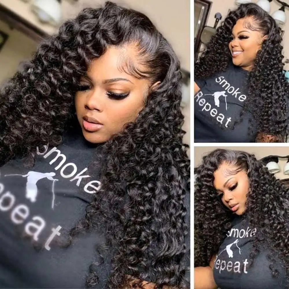 Pelucas frontales de onda profunda suelta HD 13x4 13x6 40 42 pelucas de cabello humano Frontal de encaje rizado profundo de agua Remy 5x5 peluca sin brillo cabello humano
