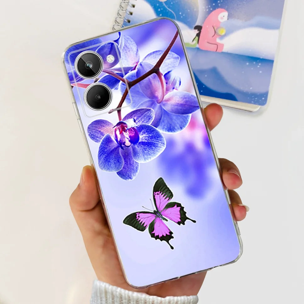 Para Realme 10 4G RMX3630 funda de teléfono suave de silicona TPU a prueba de golpes para Realme 10 funda protectora trasera con diseño de dibujos animados bonitos
