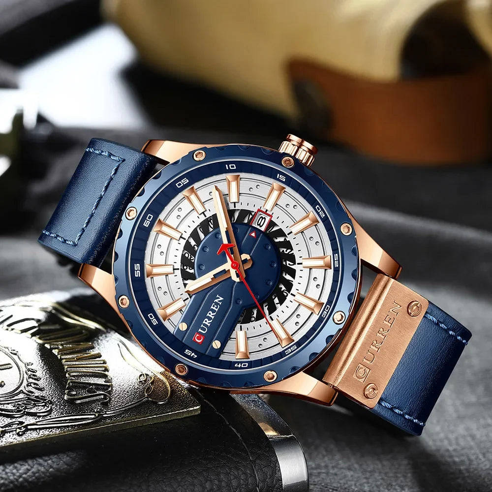 Marca CURREN, reloj de cuarzo para hombre, nueva moda, resistente al agua, informal, de negocios, militar, reloj para hombre, relojes con fecha automática, reloj Masculino