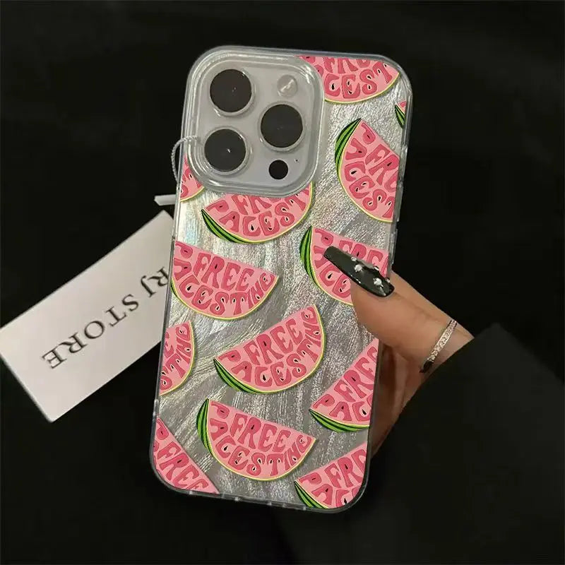 Bonitas fundas de teléfono de sandía rosa para iPhone 16 Pro Max 17 16e 15 14 13 12 11 Pro Max para Funda de parachoques a prueba de golpes de aire