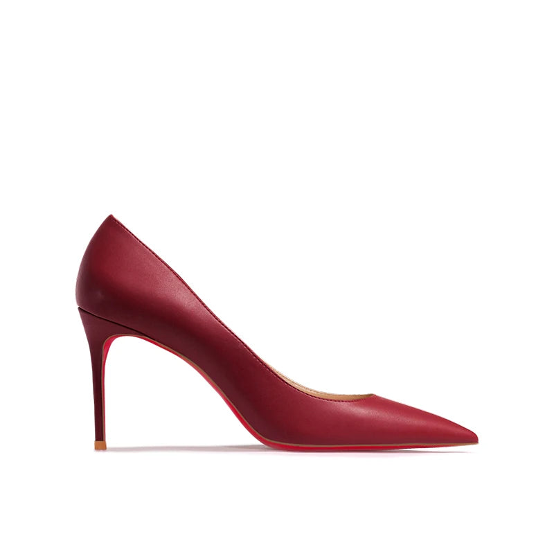 Nuevos Zapatos de Tacón Alto Puntiagudos de Boca Poco Profunda con Tacones Finos, Zapatos Individuales Blancos Mate de Moda para el Trabajo, Suela Blanda, Talla Única