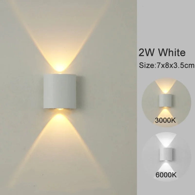 Apliques de pared LED, lámpara moderna para interiores y exteriores, luces blancas de montaje en pared arriba y abajo para decoración de sala de estar, pasillo y dormitorio