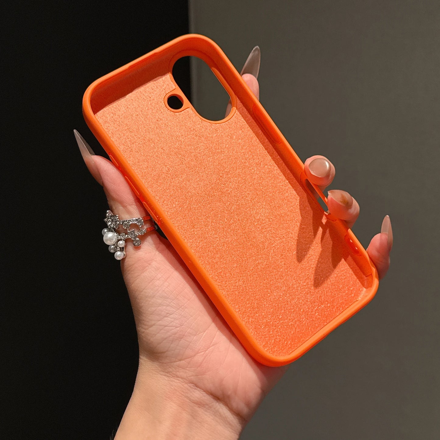 Funda Original de silicona líquida de Color naranja para iPhone 17 Pro Max 17 16 15 14 13 12 11 ProMax mini Plus cubierta de parachoques antideslizante