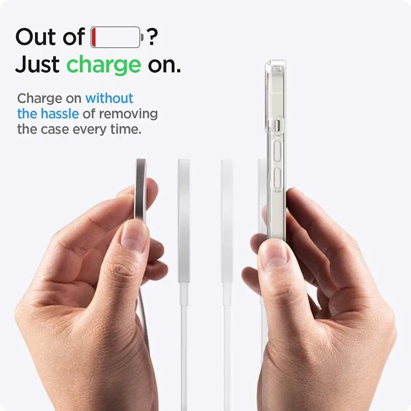 Funda de teléfono transparente magnética Original para Magsafe para iPhone 17 16 15 14 Plus 13 12 11 Pro Max cubierta trasera de carga inalámbrica