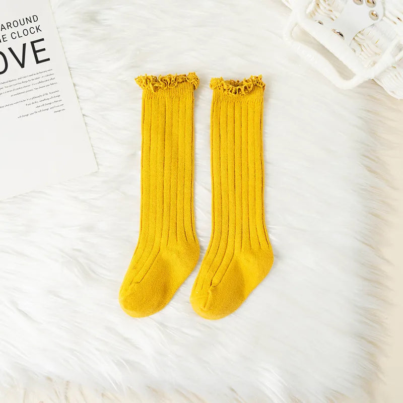 Calcetines Largos con Encaje para Niñas