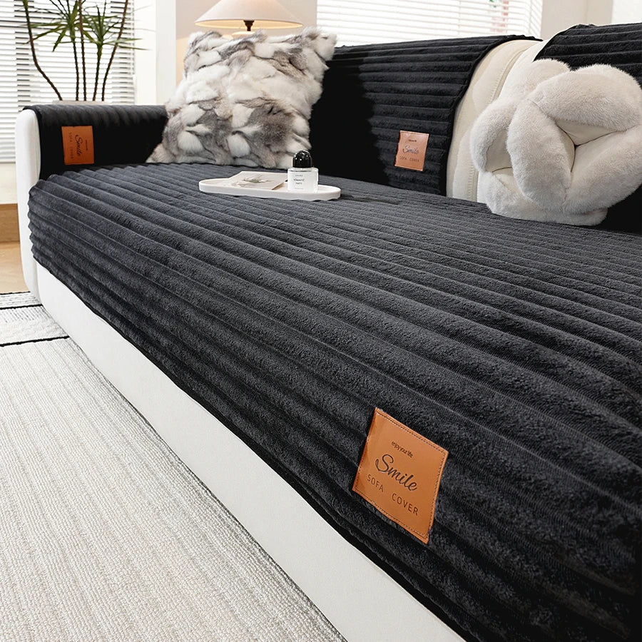 1 tapete de sofá con textura de felpa, suave y cómodo, lavable a máquina, diseño de una sola pieza, disponible en varios tamaños y colores