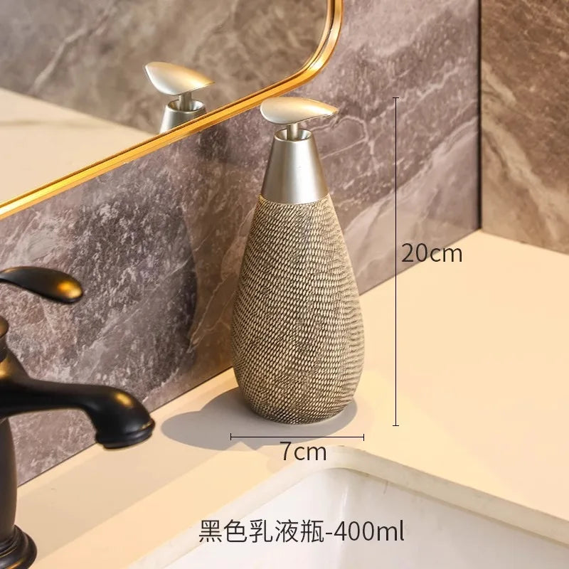 Dispensador de Champú de Cerámica Retro para Baño, Dispensador de Jabón, Dispensador de Desinfectante de Manos, Accesorios de Baño