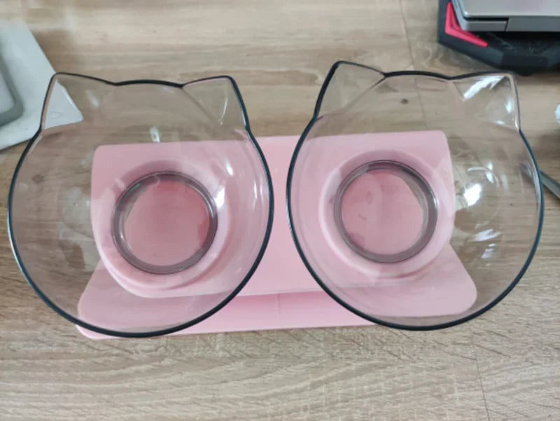 Cuenco doble antideslizante para perros y gatos, cuenco con soporte para alimentación de mascotas, cuenco de agua para gatos, cuencos para comida para mascotas, alimentador para perros, suministros de productos