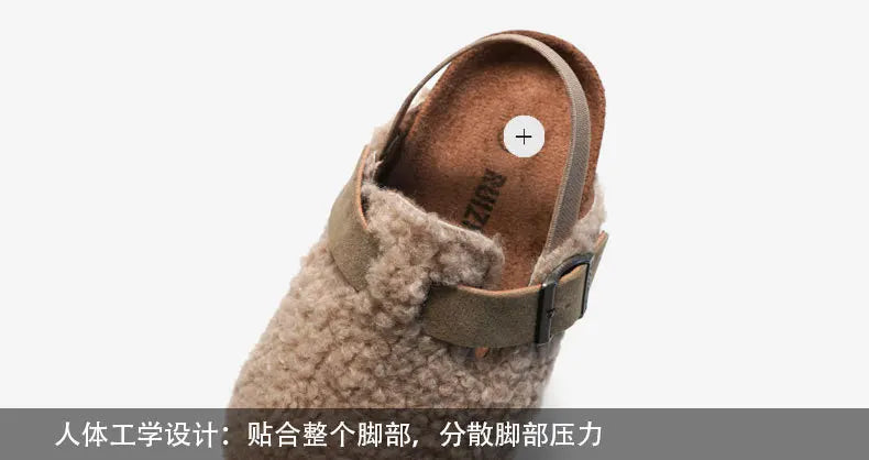 Sandalias de corcho para niños y niñas, zapatos de exterior de sandalias cálidas, calzado para preandador, otoño e invierno, novedad