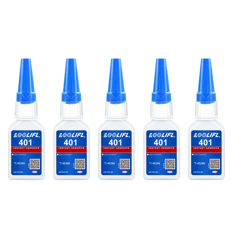 El nuevo y actualizado 401 Superhydroacrilato pegamento, 5 segundos de secado instantáneo, impermeable, buena estabilidad, herramienta de unión completa. Adecuado para madera, plástico, cerámica, metal, caucho, etc.