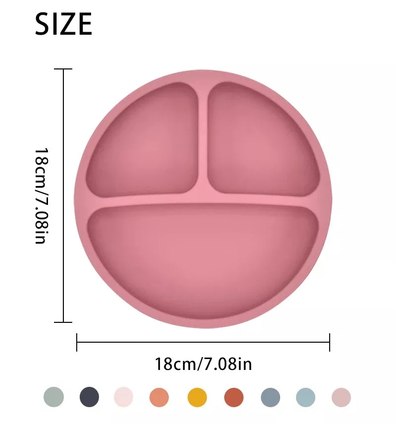 Juego de alimentación de silicona para bebé, cuenco de silicona, plato de comedor, cuchara, tenedor, platos para niños, vajilla de silicona sin BPA, 3/4/5 Uds.