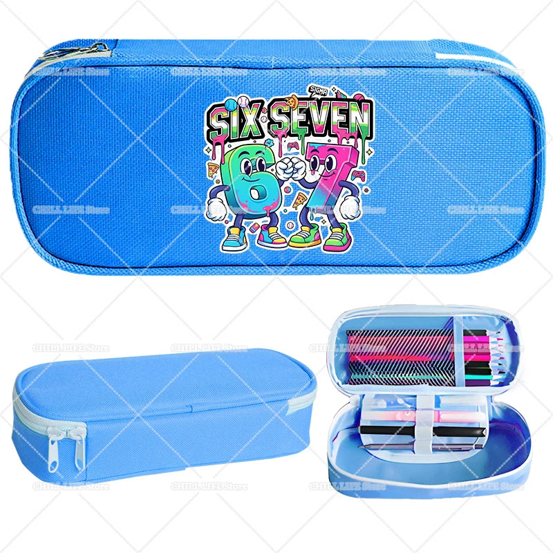 Estuches para lápices Ruba A Brainrot, dibujos animados 67 Six Seven, bolsas para bolígrafos de gran capacidad, bolsa para lápices para niños y niñas, suministros de papelería escolar, regalo