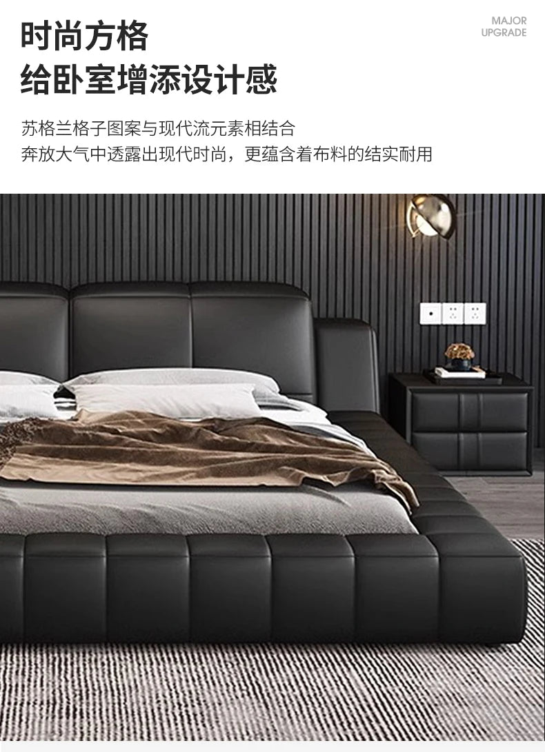 Tatami italiano de cuero Artificial de 180x200cm, cabecero alto, muebles de cama doble de lujo, juegos de cama con marco queen, muebles completos