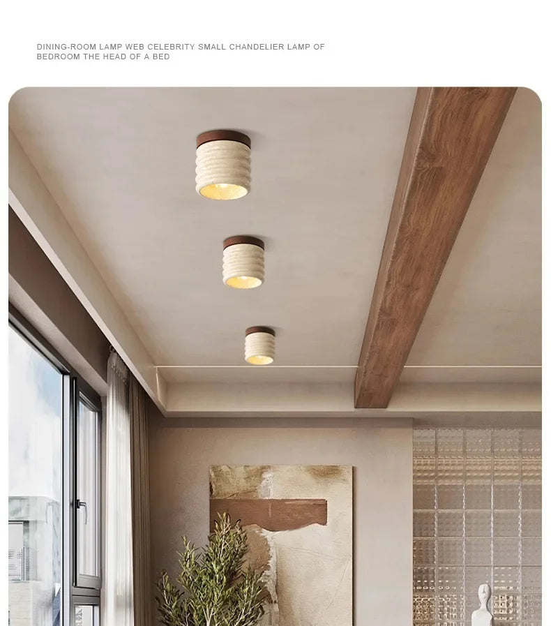 Lámpara de techo LED de piedra travertino, accesorio de iluminación para pasillo, sala de estar, comedor, decoración de dormitorio, lámpara de techo