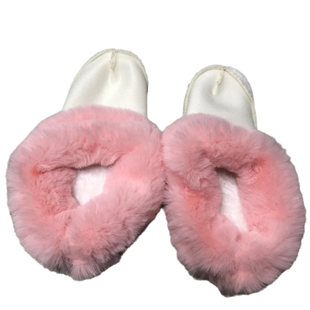 Zapatillas peludas de invierno, plantillas de piel, zuecos para zapatos, forros para zapatos, cubierta de felpa gruesa suave extraíble, forro cálido, 2024