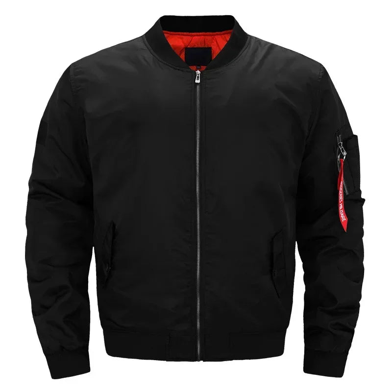 MA-1 chaqueta Bomber de vuelo para hombre, chaquetas informales gruesas y finas con cremallera, abrigo de invierno impermeable para piloto de béisbol, talla grande 8XL