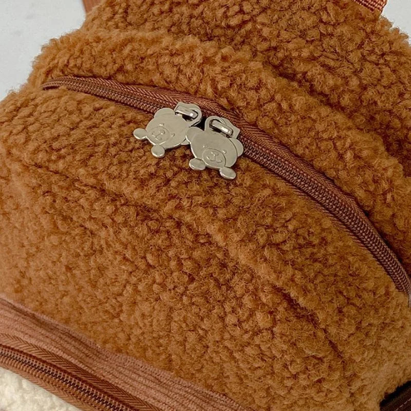 Mochila de gran capacidad de felpa Anpanman Baikinman de 24Cm, mochila de viaje para estudiantes con cremallera de metal y modelo de dibujos animados, correa ajustable para el hombro