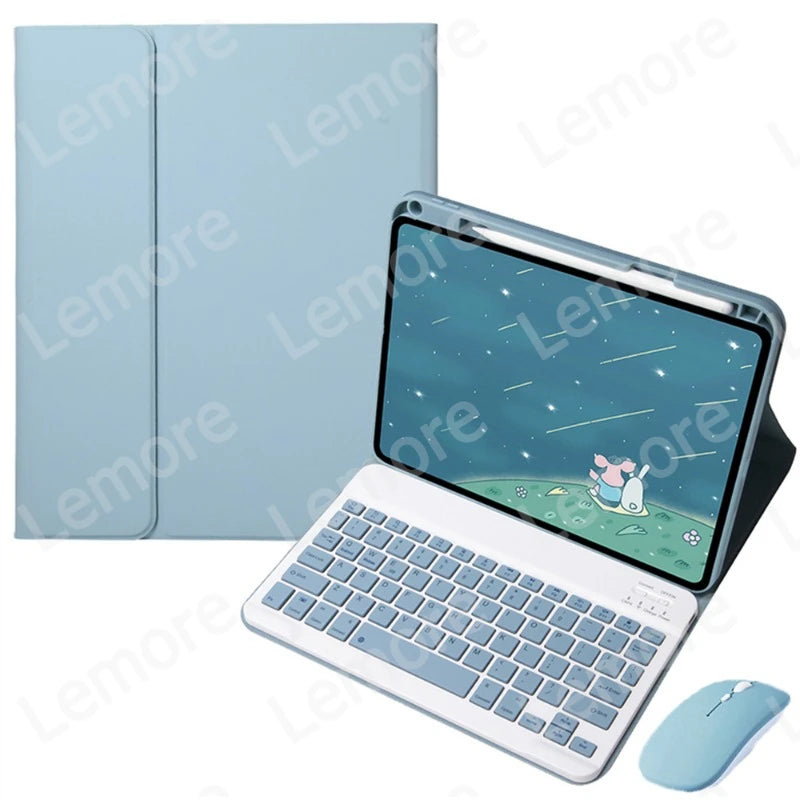 Funda con teclado para Xiaomi Redmi Pad 2 2025, funda con soporte de 11 pulgadas con ranura para lápiz, teclado español, portugués, ruso y inglés
