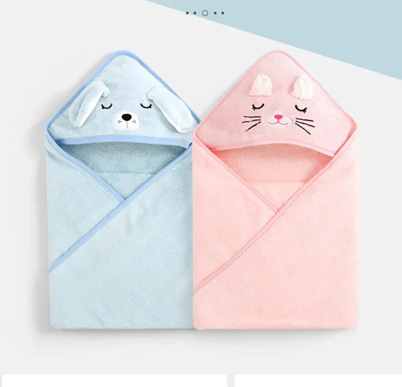 Toallas de Baño para Bebés con Diseño de Animales de Dibujos Animados, Toalla con Capucha Suave para Recién Nacidos, Bata de Baño para Niños Pequeños, Envoltura Cálida para Dormir para Niños y Niñas