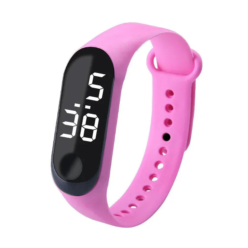 Reloj deportivo resistente al agua para niños, reloj Digital LED con pantalla táctil inteligente, correa de silicona de dos tonos, reloj para hombres y mujeres, reloj para estudiantes