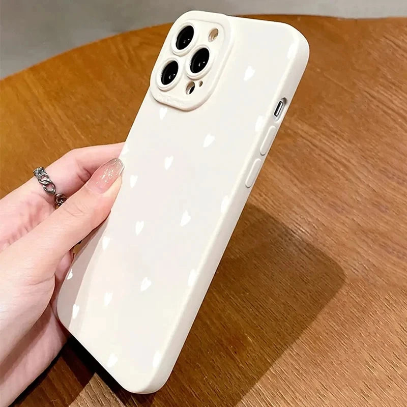 Funda para iPhone 17, Fundas para iPhone 16, Funda de Teléfono con Estampado de Corazones Pequeños y Lindos para iPhone 15 Plus, 14 Pro Max, 12, 11, 13, 17E, 17