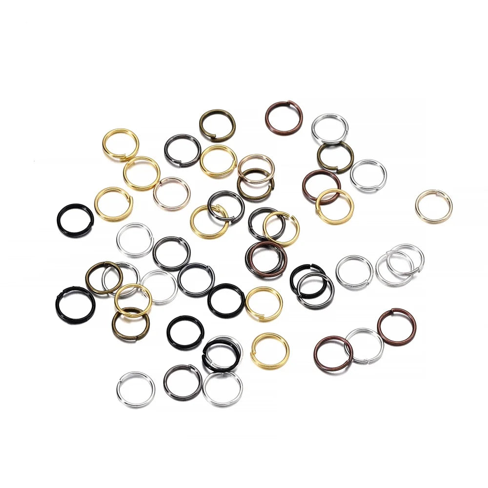 50-200 unids/lote 3-20mm anillos de salto conectores de anillos divididos para joyería Diy encontrar accesorios suministros al por mayor