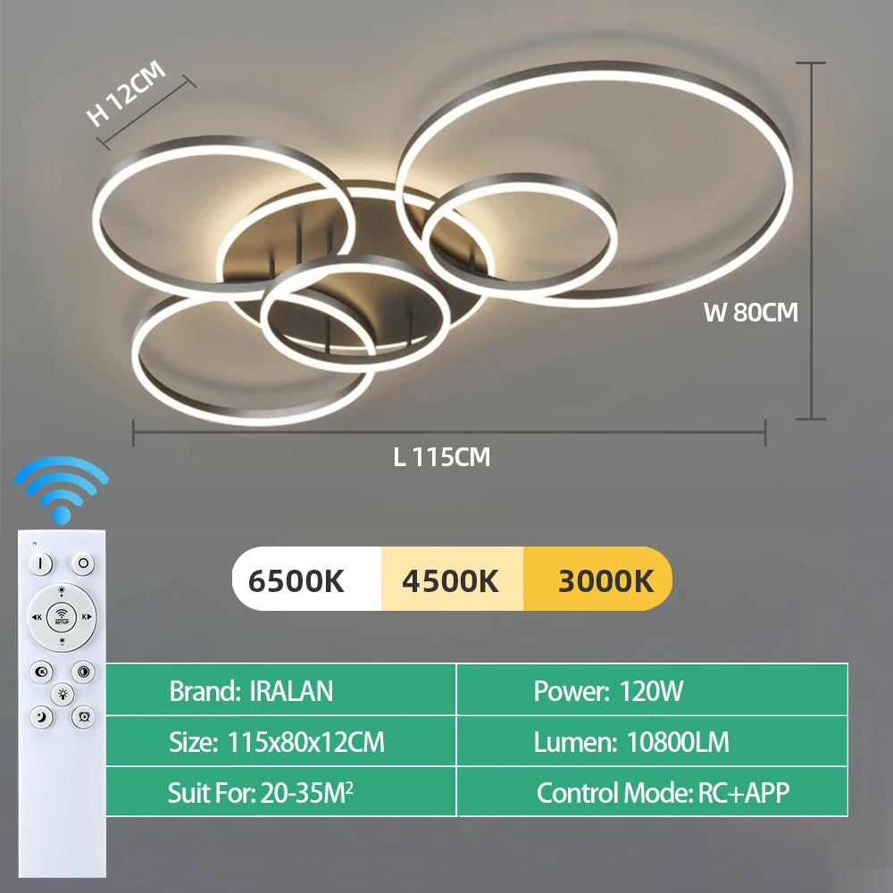 Lámpara de techo LED moderna, iluminación para el hogar, sala de estar, estudio, dormitorio, lámpara de techo regulable, iluminación interior, lámparas de decoración