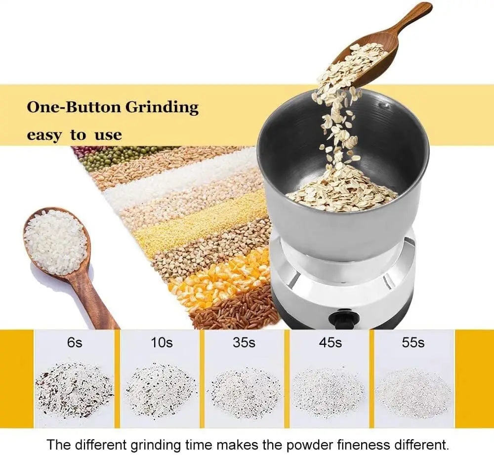 Molino de Granos Multifuncional de 4 Cuchillas para Cocina, Molinillo Eléctrico de Café para el Hogar, Licuadora de Nueces y Especias